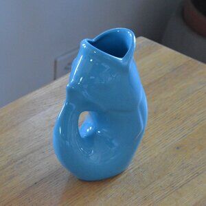 New Original GurglePot Blue Gurgling Fish Pitcher
